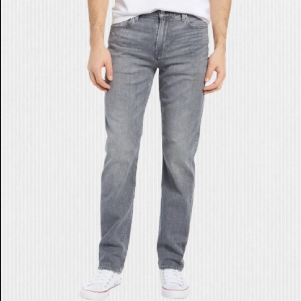 7 For All Mankind The Standard Grey Straight Leg Jeans, size 31x32
